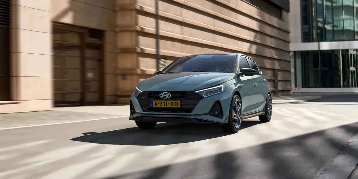 Hyundai car on a city street